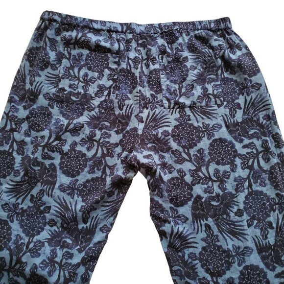 Encore by Idina Menzel Petite Cotton Gauze Ankle Pants Blue Floral Print 2XP - Picture 8 of 16